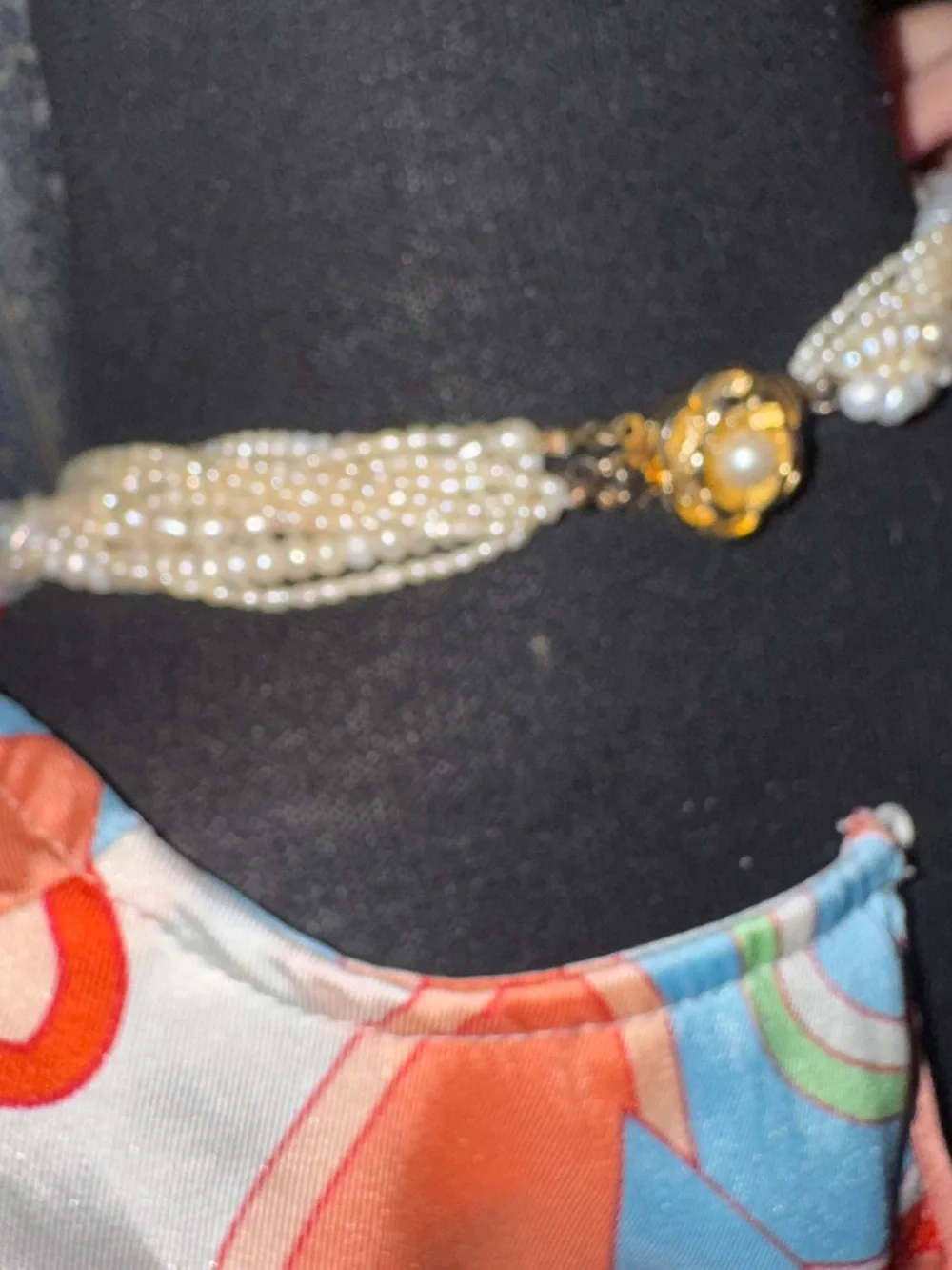 Vintage Multi-Strand Freshwater Pearl Torsade Necklace - Ornate Clasp